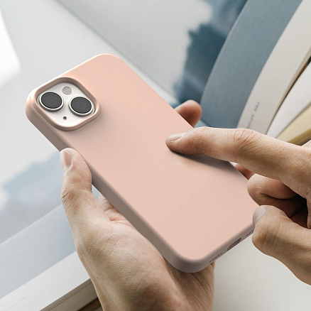 Чехол для iPhone 14 гибридный Ringke Silicone розовый