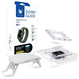 Защитное стекло для Apple Watch 7 41 мм на экран противоударное WhiteStone Dome Glass c УФ-лампой прозрачное 2 шт.