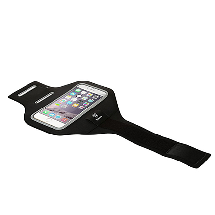 Чехол универсальный для телефона до 5.5 дюйма спортивный наручный Baseus Armband черный