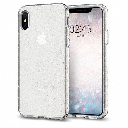 Чехол для iPhone X, XS гелевый с блестками Spigen SGP Liquid Crystal Glitter прозрачный