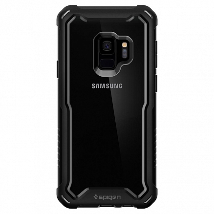 Чехол для Samsung Galaxy S9 гибридный с защитой экрана Spigen SGP Hybrid 360 прозрачно-черный