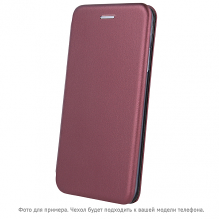 Чехол для iPhone 7, 8, SE 2020, SE 2022 кожаный - книжка GreenGo Smart Diva бордовый