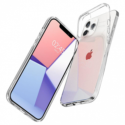 Чехол для iPhone 12, 12 Pro гелевый ультратонкий Spigen Liquid Crystal прозрачный