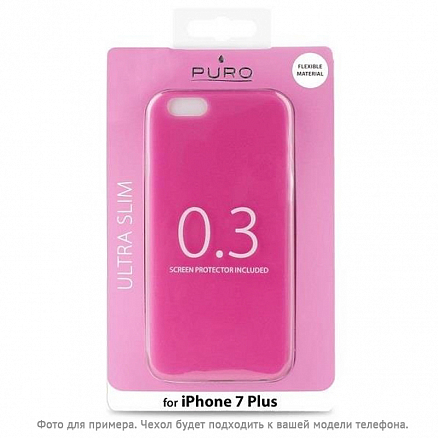 Чехол для iPhone 7, 8 силиконовый Puro Ultra Slim 0,3 мм кислотно-розовый