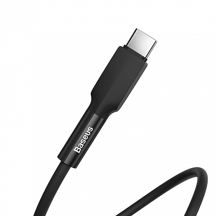 Кабель Type-C - USB 2.0 для зарядки 1 м 3А силиконовый Baseus Silica Gel (быстрая зарядка) черный
