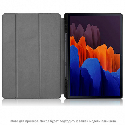 Чехол для Samsung Galaxy Tab A7 10.5 (2020) SM-T500, T505, T507 кожаный Nova-09 серый