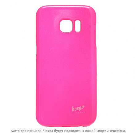 Чехол для Samsung Galaxy S7 гелевый Beeyo Spark кислотно-розовый