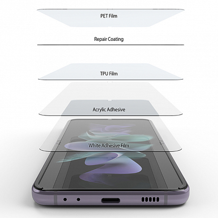 Пленка защитная Samsung Galaxy Z Flip 3 на весь экран Ringke ID прозрачная 2 шт.