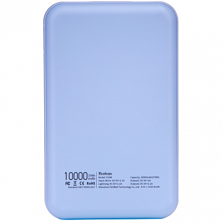 Внешний аккумулятор Yoobao PowerWizard P10w 10000мАч (2хUSB, ток 2.1А) голубой единорог