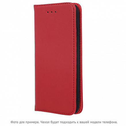 Чехол для Xiaomi Redmi 9 из натуральной кожи - книжка GreenGo Smart Pro бордовый