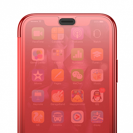 Чехол для iPhone X, XS с сенсорной крышкой Baseus Touchable красный