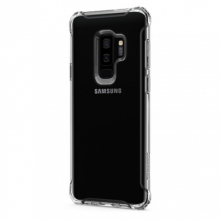 Чехол для Samsung Galaxy S9+ гелевый с усиленными краями Spigen SGP Rugged Crystal прозрачный