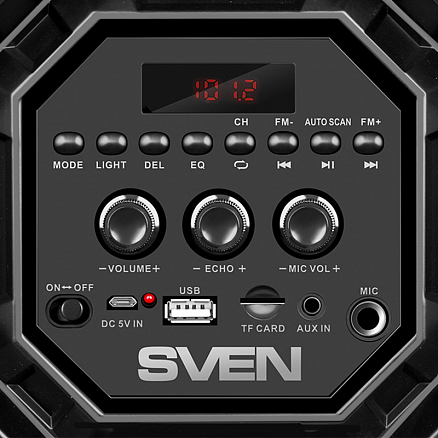 Портативная акустическая система SVEN PS-550 с USB, FM-радио и поддержкой microSD карт черная