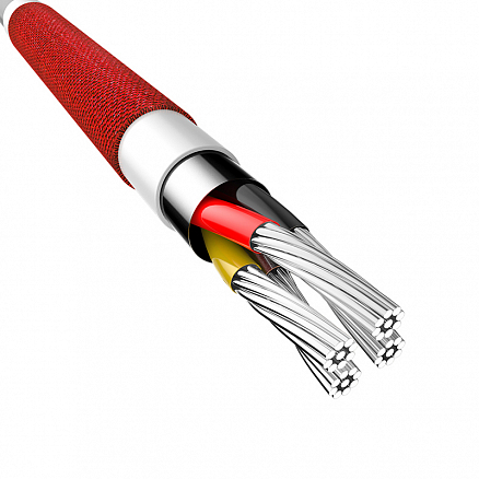 Кабель USB - Type-C для зарядки 1,2 м 3A плетеный Baseus Yiven красный