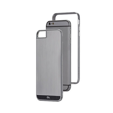 Чехол для iPhone 6 Plus, 6S Plus гибридный Case-mate (США) Brushed Aluminium серебристый