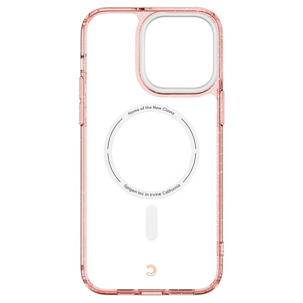 Чехол для iPhone 14 Pro гелевый с блестками Spigen Cyrill Shine MagSafe розовый