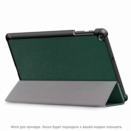 Чехол для Samsung Galaxy Tab S7 Plus 12.4 T970, T975, S8 Plus 12.4 кожаный Nova-06 темно-зеленый