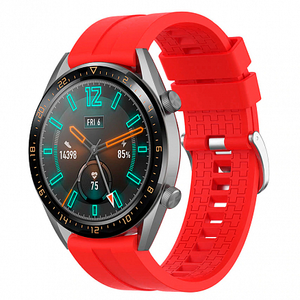 Ремешок-браслет для Huawei Watch GT, GT 2 46 мм силиконовый Nova Durable красный