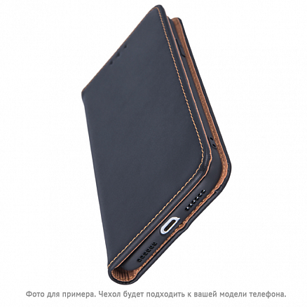 Чехол для Xiaomi Redmi Note 9 из натуральной кожи - книжка GreenGo Smart Pro черный