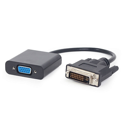 Переходник (преобразователь) DVI-D - VGA (папа - мама) 20 см Cablexpert черный