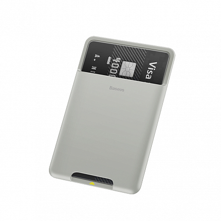 Накладка на телефон для карт силиконовая Baseus Stick светло-серая