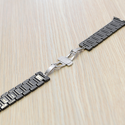 Ремешок-браслет для Apple Watch 42 и 44 мм керамический Nova Segment черный