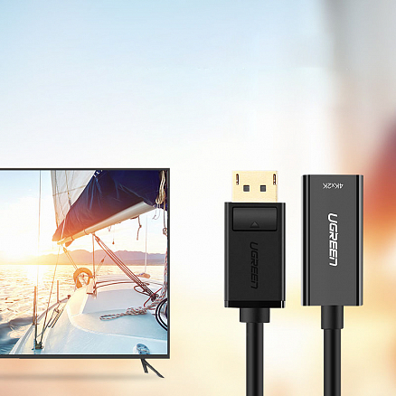 Переходник DisplayPort - HDMI (папа - мама) длина 16 см 4K Ugreen MM137 черный