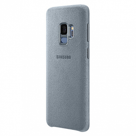 Чехол для Samsung Galaxy S9 оригинальный Alcantara Cover EF-XG960AMEG серо-голубой