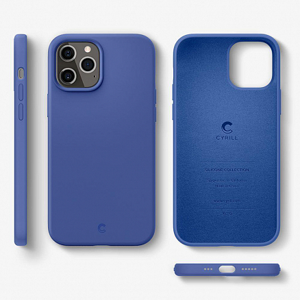 Чехол для iPhone 12, 12 Pro силиконовый Spigen Cyrill Silicone синий