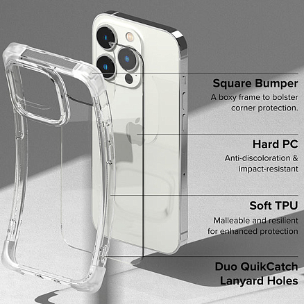 Чехол для iPhone 14 Pro Max гибридный Ringke Fusion Bumper прозрачный