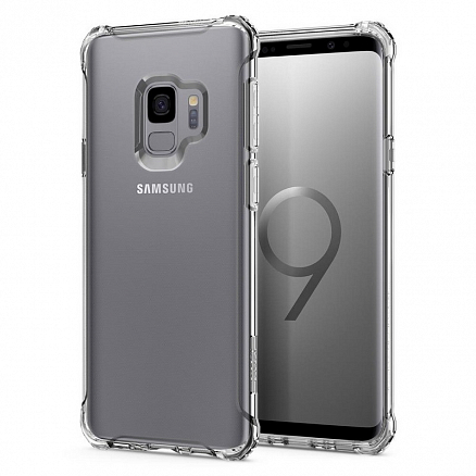 Чехол для Samsung Galaxy S9 гелевый с усиленными краями Spigen SGP Rugged Crystal прозрачный