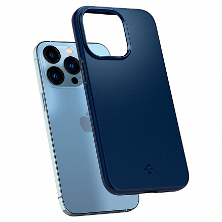 Чехол для iPhone 13 Pro пластиковый тонкий Spigen Thin Fit синий