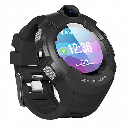 Детские умные часы с GPS  трекером, камерой и Wi-Fi Jet Kid Gear черно-серые
