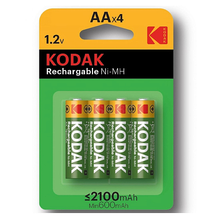 Аккумуляторы AA (пальчиковые большие) Ni-Mh 2100мАч Kodak комплект 4 шт.