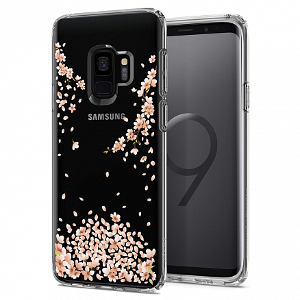 Чехол для Samsung Galaxy S9 гелевый ультратонкий Spigen SGP Liquid Crystal Blossom прозрачный
