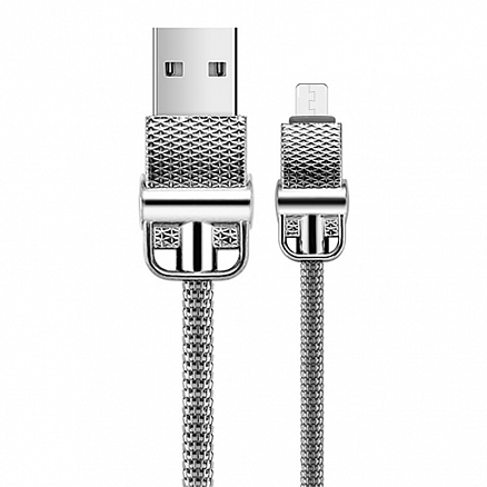 Кабель USB - MicroUSB для зарядки 1 м 2.4А плетеный металлический Joyroom JESS S-M336 (быстрая зарядка) серебристый