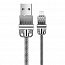 Кабель USB - MicroUSB для зарядки 1 м 2.4А плетеный металлический Joyroom JESS S-M336 (быстрая зарядка) серебристый