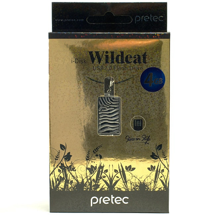 Флешка Pretec i-Disk Wildcat 4GB алюминий черная