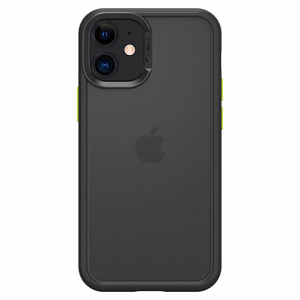 Чехол для iPhone 12 Mini гибридный Spigen Cyrill Color Brick прозрачно-черный