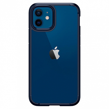 Чехол для iPhone 12, 12 Pro гибридный Spigen SGP Ultra Hybrid прозрачно-синий