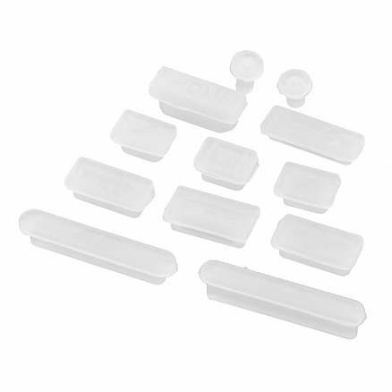 Заглушки для Apple MacBook Air во внешние разъемы (защита от пыли) прозрачные