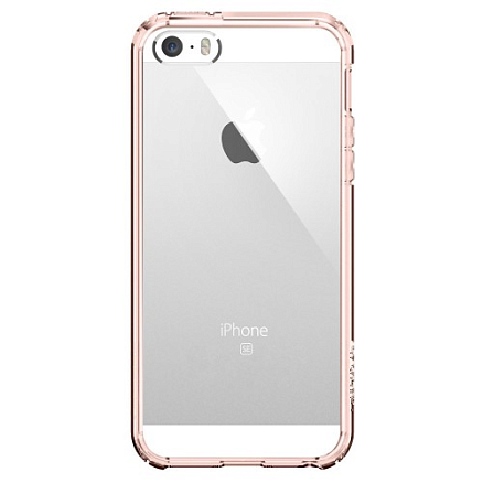 Чехол для iPhone 5, 5S, SE гибридный Spigen SGP Ultra Hybrid прозрачно-розовый