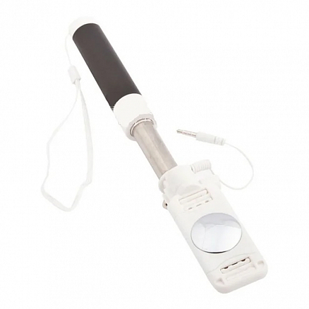 Монопод (палка для селфи) в разъем для наушников с кнопкой и зеркалом компактный Remax Proda P6 черный 
