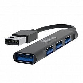 Переходник Type-C - USB 3.0, 3 х USB 2.0 Ritmix CR-4400 серый