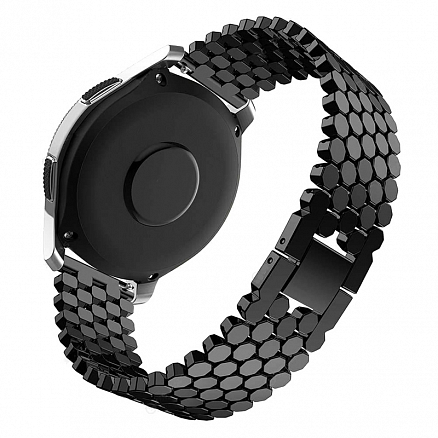 Ремешок-браслет для Samsung Galaxy Watch 46 мм, Gear S3 металлический Nova Fish Scale черный