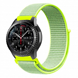 Ремешок-браслет для Samsung Galaxy Watch 46 мм, Gear S3 текстильный Nova Nylon Loop кислотно-желтый
