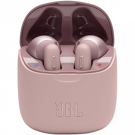 Наушники беспроводные Bluetooth JBL T220 TWS вкладыши с микрофоном розовые