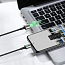 Кабель USB - MicroUSB, Lightning, Type-C 1 м 3А со сменными штекерами магнитный плетеный Baseus Zinc черный