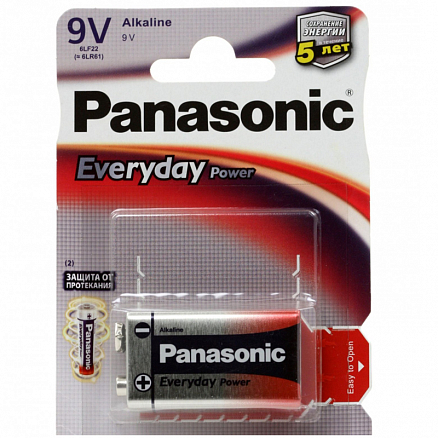 Батарейка 6LR61 Alkaline (крона) Panasonic Everyday Power 1шт.