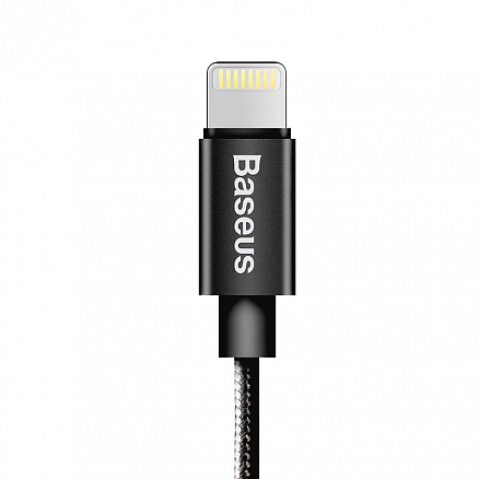 Кабель USB - Lightning для зарядки iPhone 1 м 2.4A MFi плетеный Baseus Antila (быстрая зарядка) черный